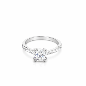 925 CZ PAVE 4 CLAW SET SOLITAIRE RING - 7MM <br/>13786
