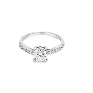 925 1ct D RND MOISSANITE 4 CLAW SET RING - 6.5MM <br/>13787