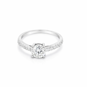 925 1ct D RND MOISSANITE 4 CLAW SET RING - 6.5MM <br/>13787