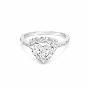 925 1ct D TRILLION MOISSANITE DBL HALO RING  12X12 <br/>13791