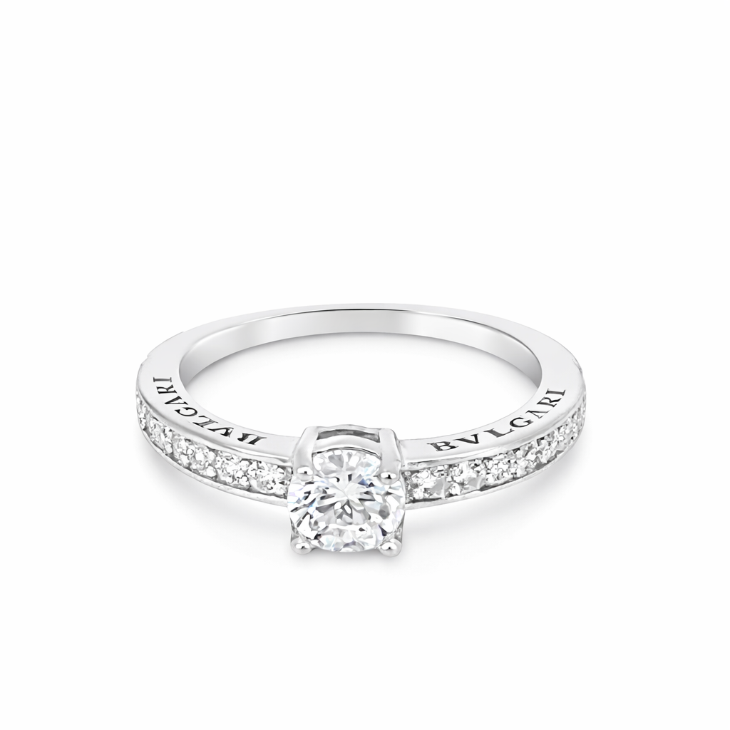 925 CZ PAVE BVLGARI 4 CLAW SET RING - 5MM <br/>13796