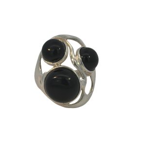 925 TRIP DOME ONYX OPEN CUT RING - 25MM