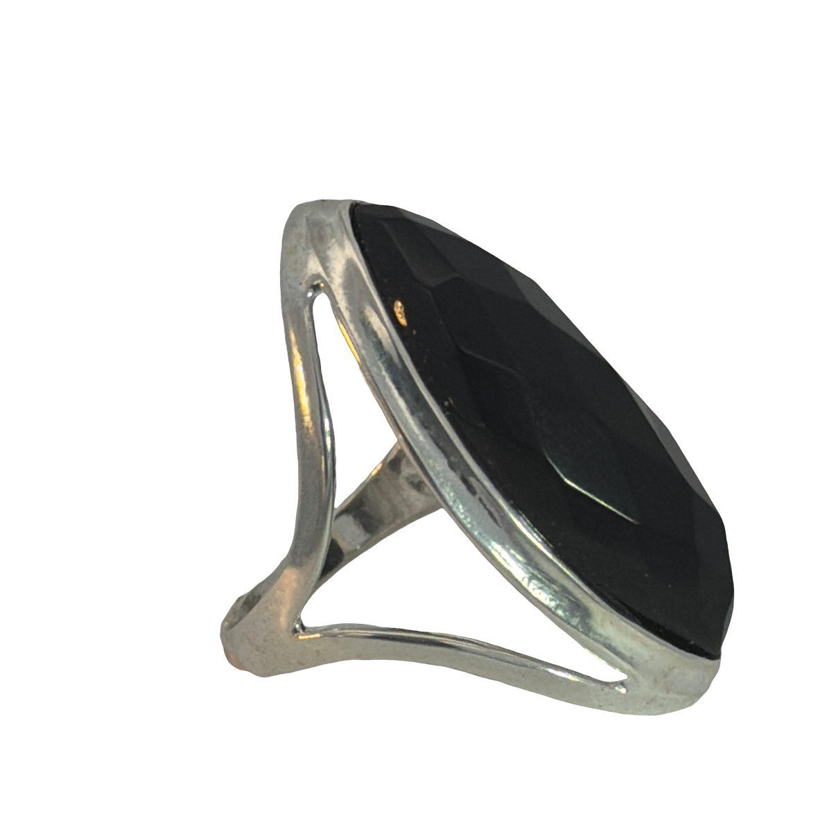 925 FACETED ONYX MARQUISE SHAPE RING - 33MM - Image 2