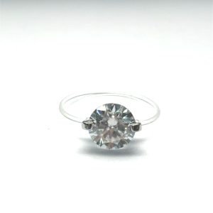 925 2ct D MOISSANITE ON GUT RING - 8MM+CERTIFICATE