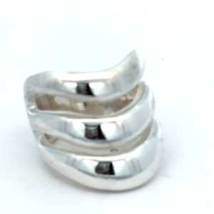 925 PLAIN TRIP CURVE STRAND RING - 23MM