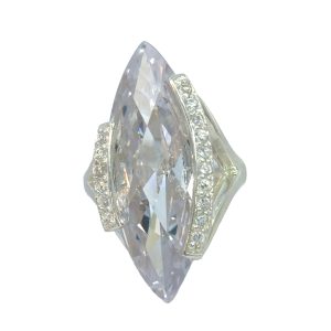 925 FACETED MARQUISE SHAPE CZ RING - 30MM