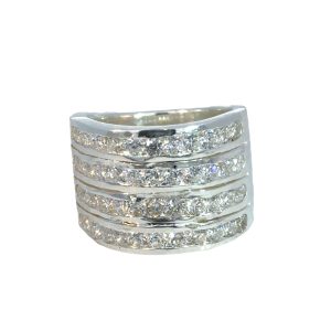 925 CZ PAVE CHANNEL SET 4 BAND RING - 15MM