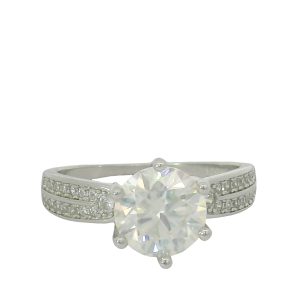 925 2ct D MOISSANITE 6 CLAW SET RING - 8MM