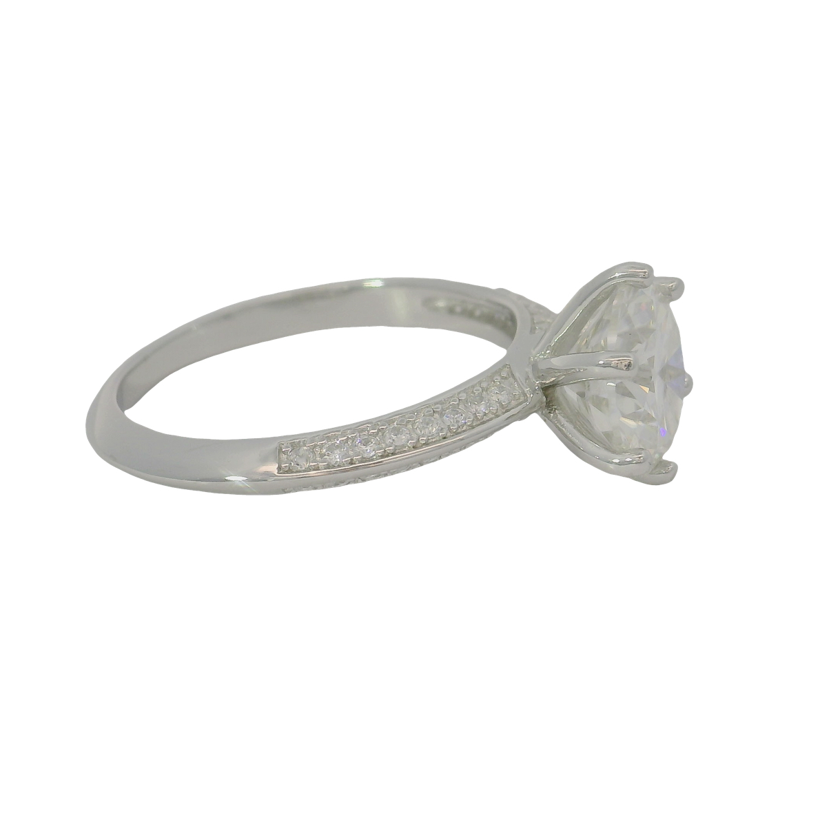 925 3ct D MOISSANITE 6 CLAW SET RING - 10MM+CERT - Image 2