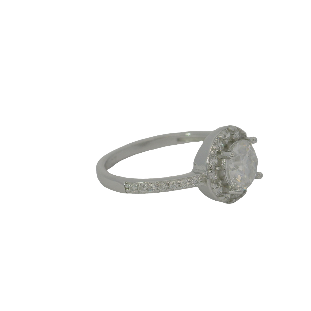 925 1ct D MOISSANITE HALO RING - 10MM - CERT - Image 2