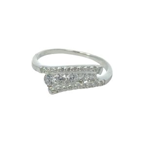 925 CZ PAVE GRADUAL BAR RING - 7MM