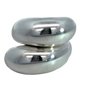 925 EF PLAIN DOME CROSS OVER RING - 11MM