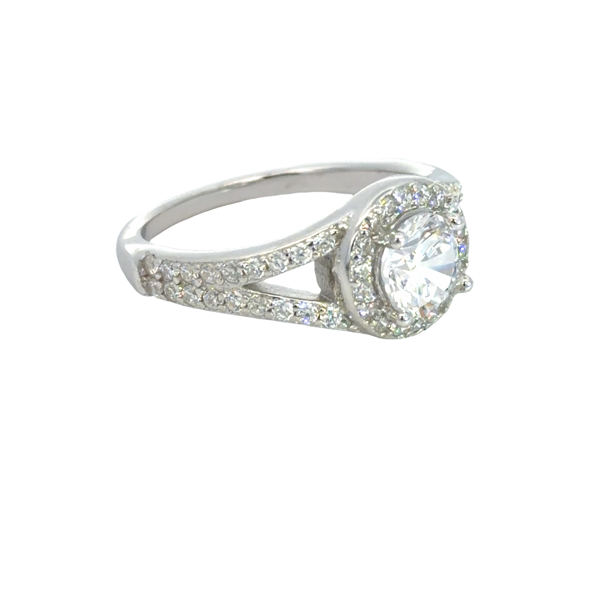 925 CZ PAVE SPLIT SHANK RING - 10MM - Image 2
