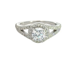 925 CZ PAVE SPLIT SHANK RING - 10MM