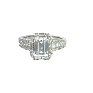 925 RECT+RND+BAG CZ PAVE RING - 12MM