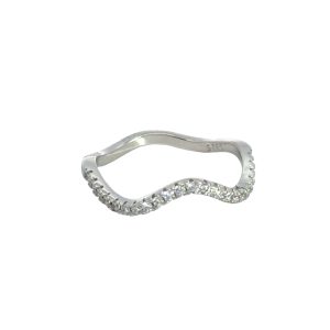 925 CZ PAVE CURVY RING - 5MM