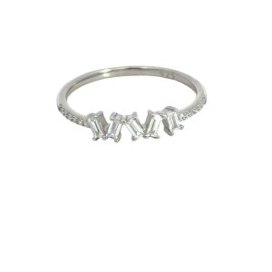 925 BAG+CZ PAVE IRREGULAR SET RING - 4MM