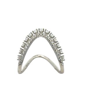 925 CZ PAVE DBL FANCY WISHBONE RING - 18MM