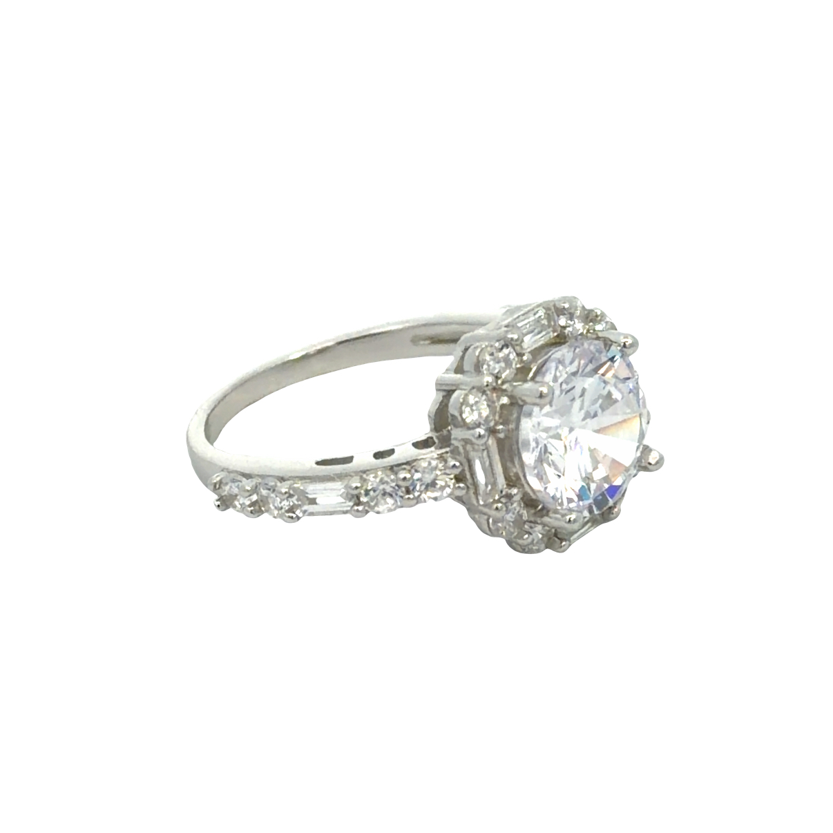 925 RND+BAG CZ PAVE SQ RING - 11MM - Image 2