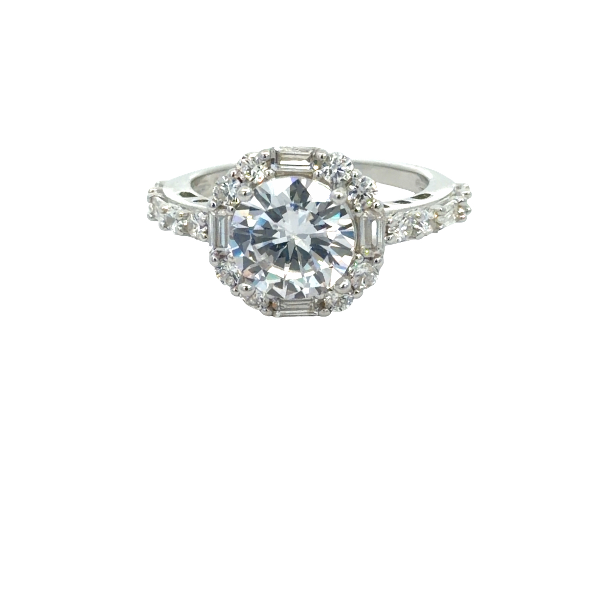 925 RND+BAG CZ PAVE SQ RING - 11MM