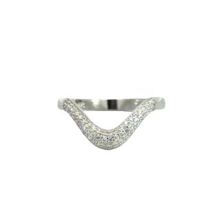 925 CZ PAVE BULKY WISHBONE RING - 9MM