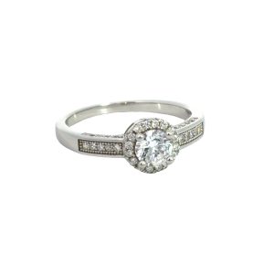 925 CZ PAVE 4 CLAW SET RING - 8MM