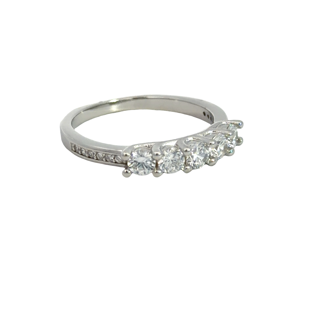 925 5X CZ PAVE SHARED PRONG SET ETERNITY - 3MM - Image 2