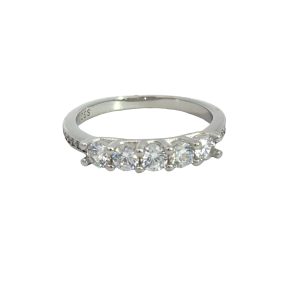 925 5X CZ PAVE SHARED PRONG SET ETERNITY - 3MM