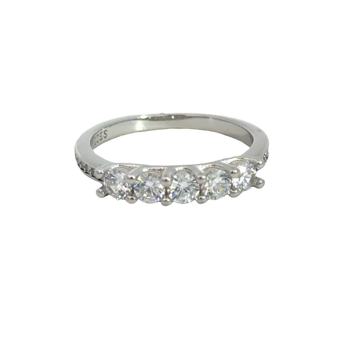 925 5X CZ PAVE SHARED PRONG SET ETERNITY - 3MM