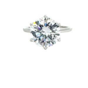 925 ROUND CZ 6 CLAW SET SOLITAIRE RING - 12MM