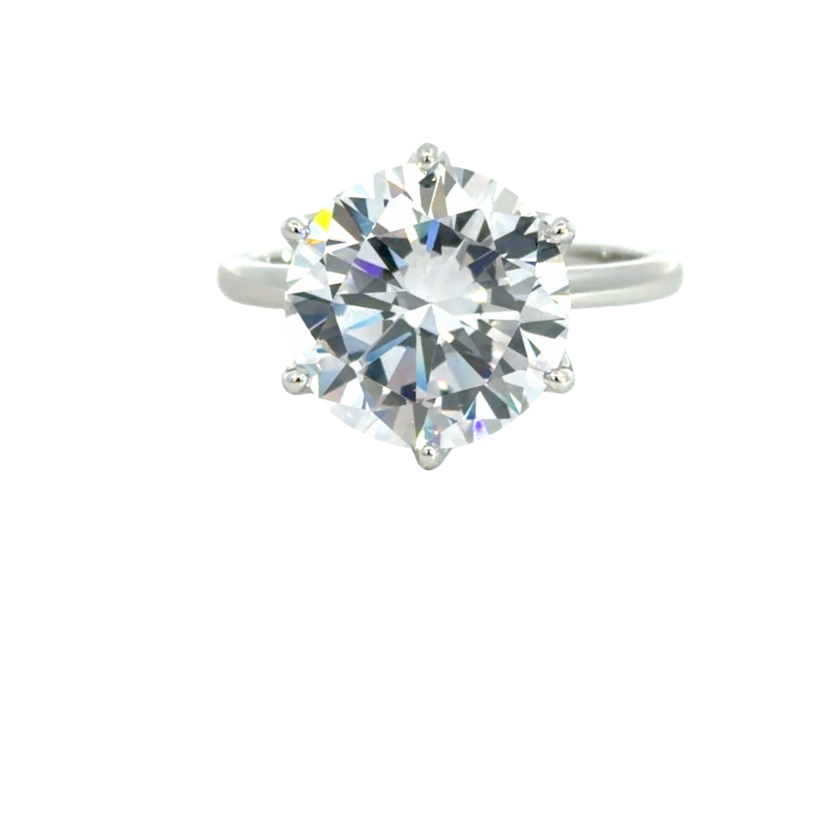925 ROUND CZ 6 CLAW SET SOLITAIRE RING - 12MM