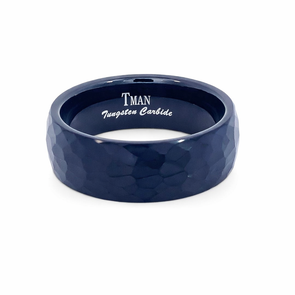 TUNGSTEN BLACK FACETED BRUSHED DOME RING - 8MM <br/>14405 - Image 2