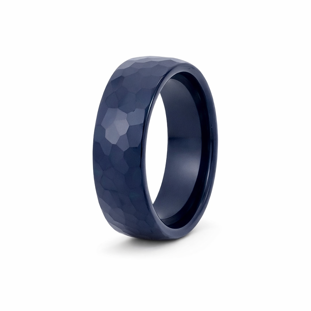 TUNGSTEN BLACK FACETED BRUSHED DOME RING - 8MM <br/>14405 - Image 3