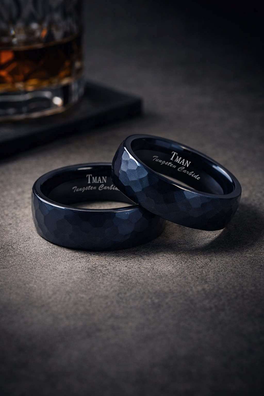 TUNGSTEN BLACK FACETED BRUSHED DOME RING - 8MM <br/>14405 - Image 4
