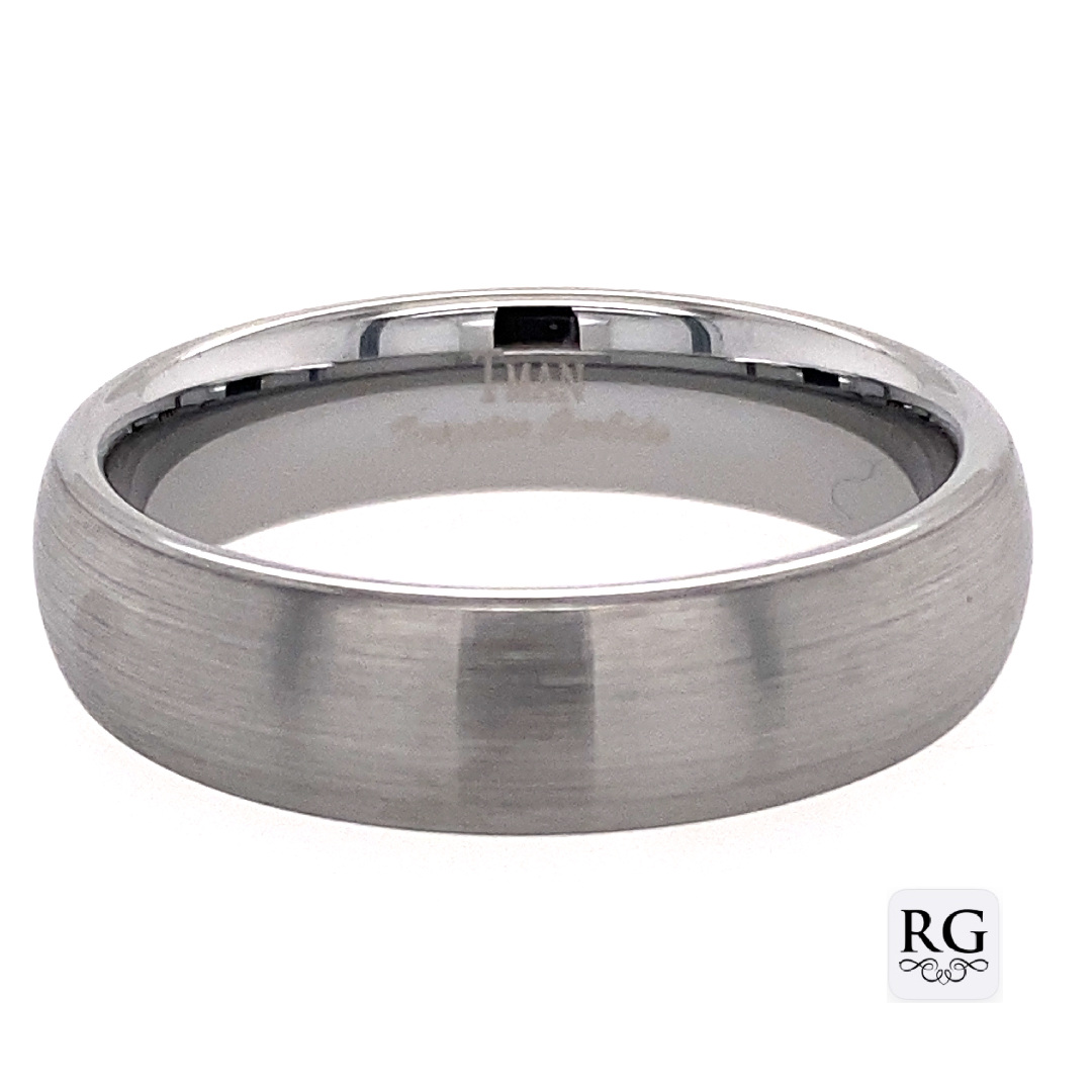 TUNGSTEN BRUSHED DOME COMFI FIT BAND - 6MM <br/>14447