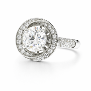 925 CZ PAVE HALO DRESS RING - 15MM <br/>14682