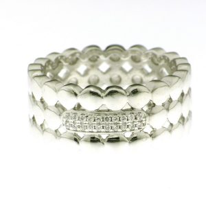 925 RH PL CZ PAVE BUBBLES TRIP BAND - 10MM <br/>14804