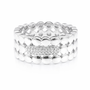 925 RH PL CZ PAVE BUBBLES TRIP BAND - 10MM <br/>14804