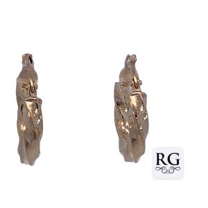 9CT YG HOL TWISTED TUBE HINGE HOOPS - 16X3 0.94g  <br/>1501