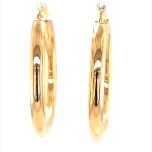 9CT YG HOLLOW RND TUBE HINGE HOOPS - 38X4 - 3.2g  <br/>1502