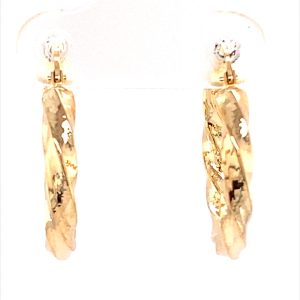 9CT YG HOLLOW TWISTED TUBE HOOPS - 22X3 - 1.2g <br/>1514