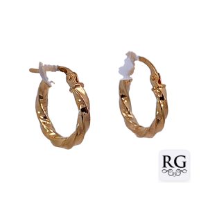 9CT YG HOLLOW TWISTED TUBE HOOPS - 15X2 - 0.98g <br/>1520