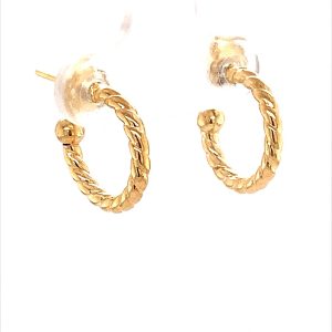 9CT YG HOL TWISTED PRETTYWOMAN EAR - 15X2 - 0.84g <br/>1524