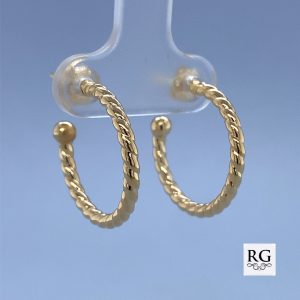 9CT YG HOL ROPE ETCH PRETTYWOMAN EAR - 18X2 - 1g <br/>1525