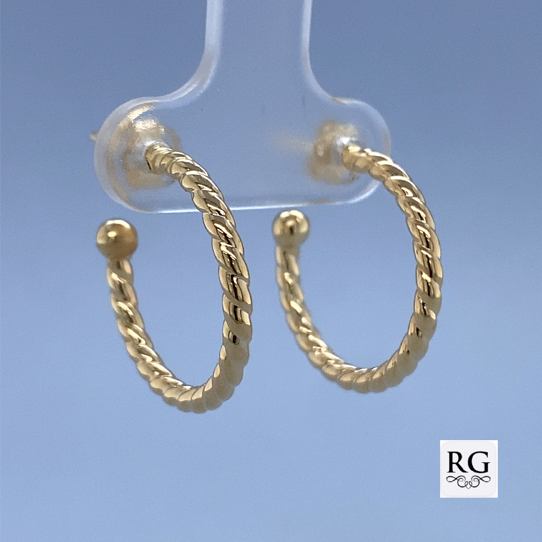 9CT YG HOL ROPE ETCH PRETTYWOMAN EAR - 18X2 - 1g <br/>1525
