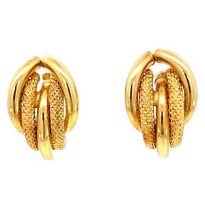 9CT YG PLAIN+MESH 5 TUBE EARRINGS - 16X10 - 1.5g <br/>1530