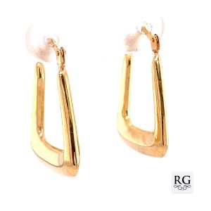 9CT YG HOLLOW RECT HINGE HOOPS - 22X3 - 0.87g