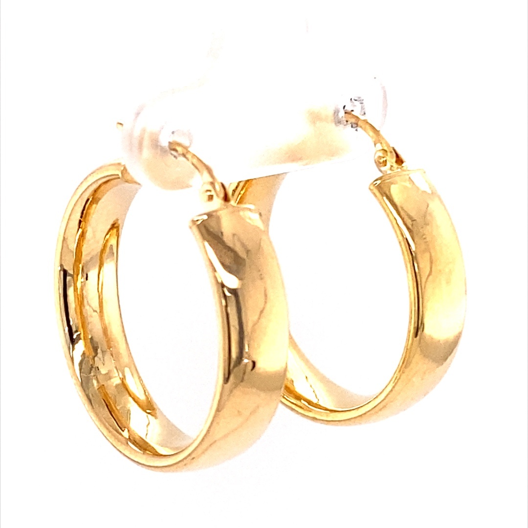 9CT YG HOL OVAL TUBE HINGE HOOPS - 26X6 - 2.5g <br/>1538 - Image 2