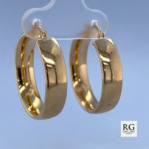 9CT YG HOL OVAL TUBE HINGE HOOPS - 26X6 - 2.5g <br/>1538