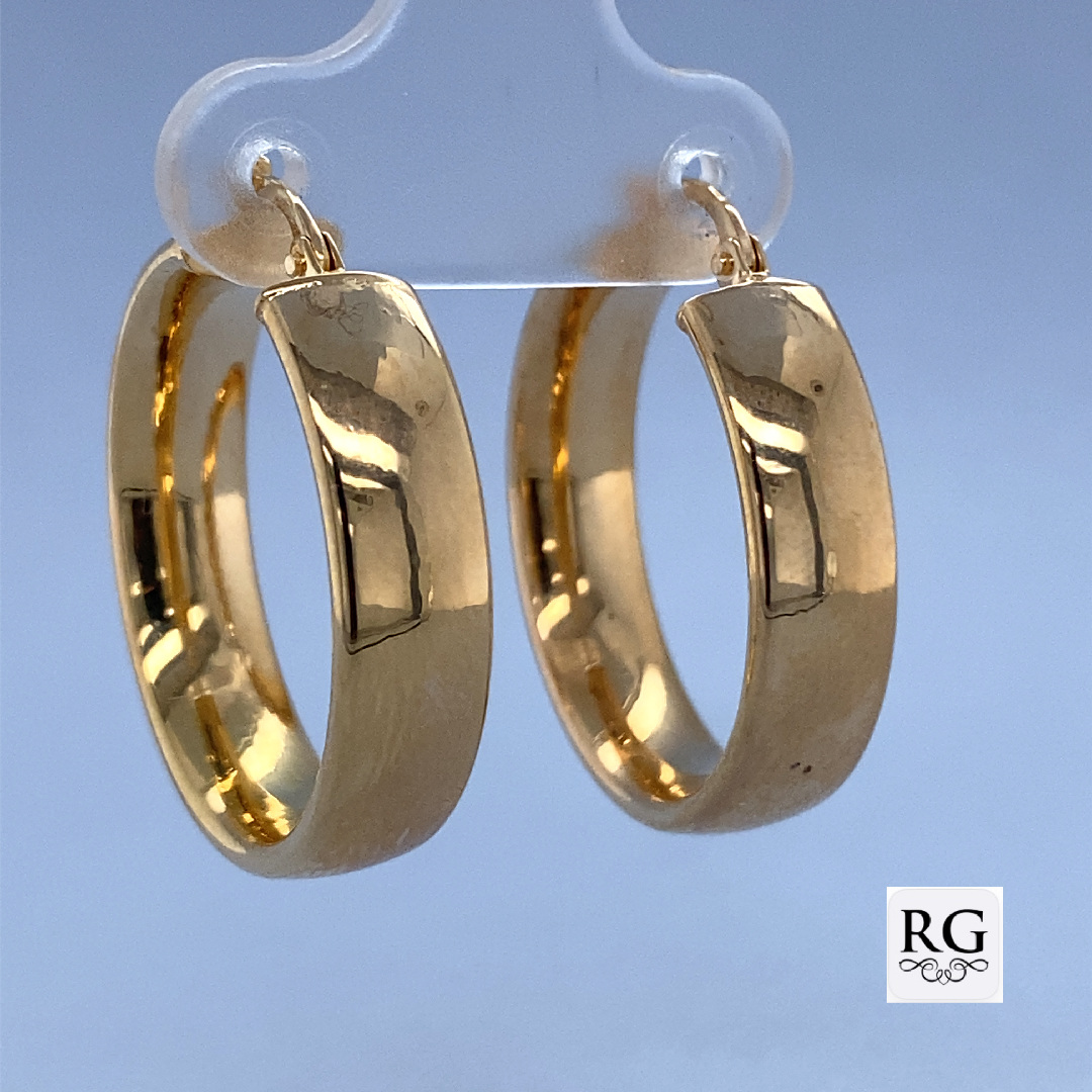 9CT YG HOL OVAL TUBE HINGE HOOPS - 26X6 - 2.5g <br/>1538